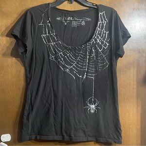 L.O.L. Vintage Black and White Spider Web Tee